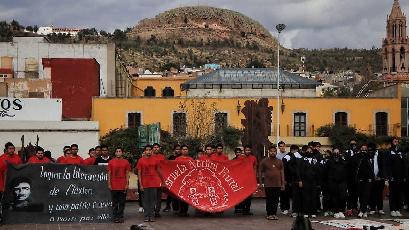 Protesta Normalistas de San Marcos, Loreto, Zacatecas